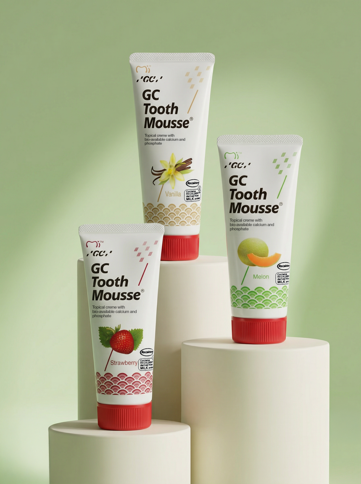 Set 3 pezzi Tooth Mousse - Fragola, Vaniglia, Melone
