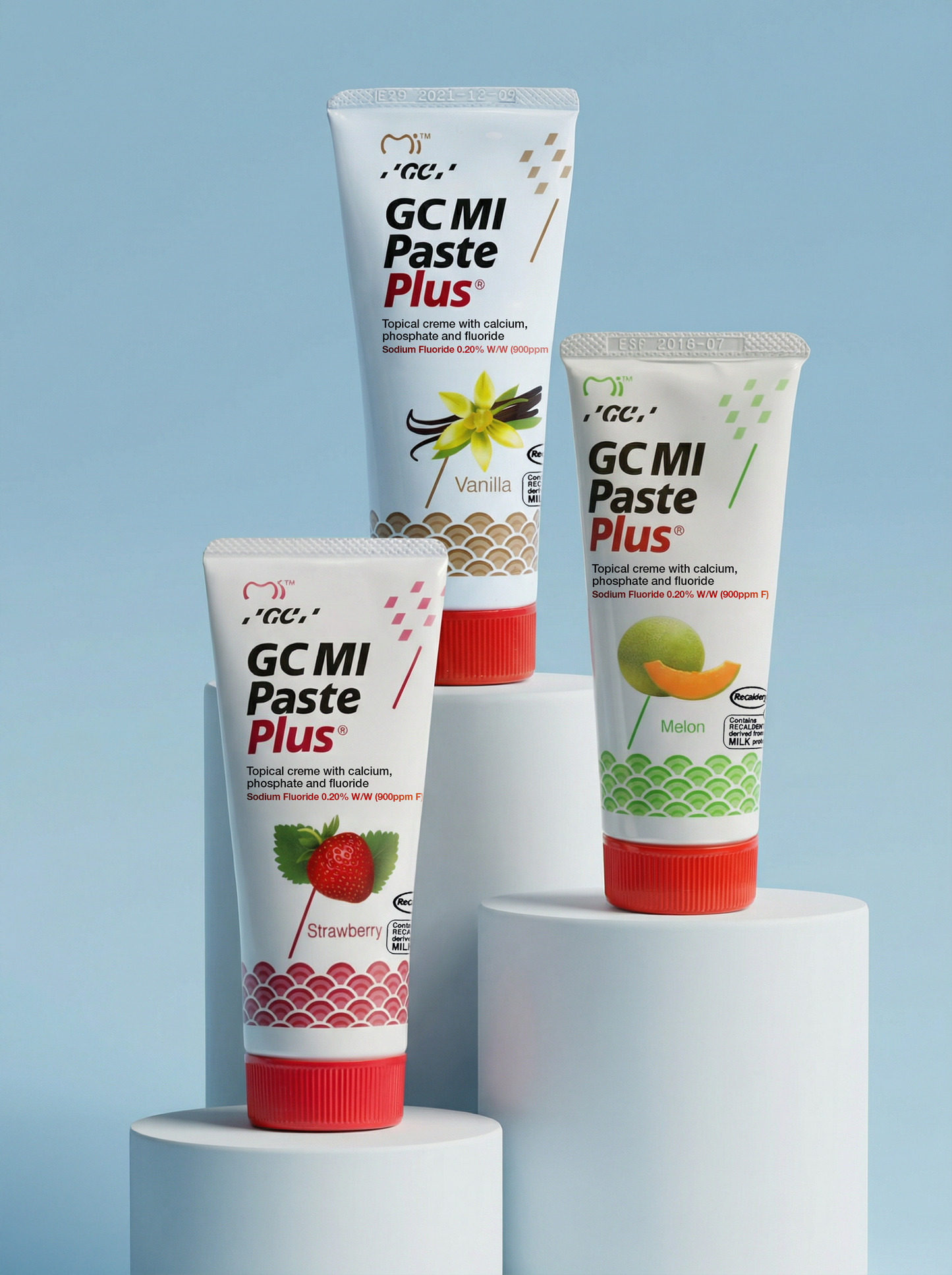 Set 3 pezzi Mi Paste Plus - Fragola, Vaniglia, Melone