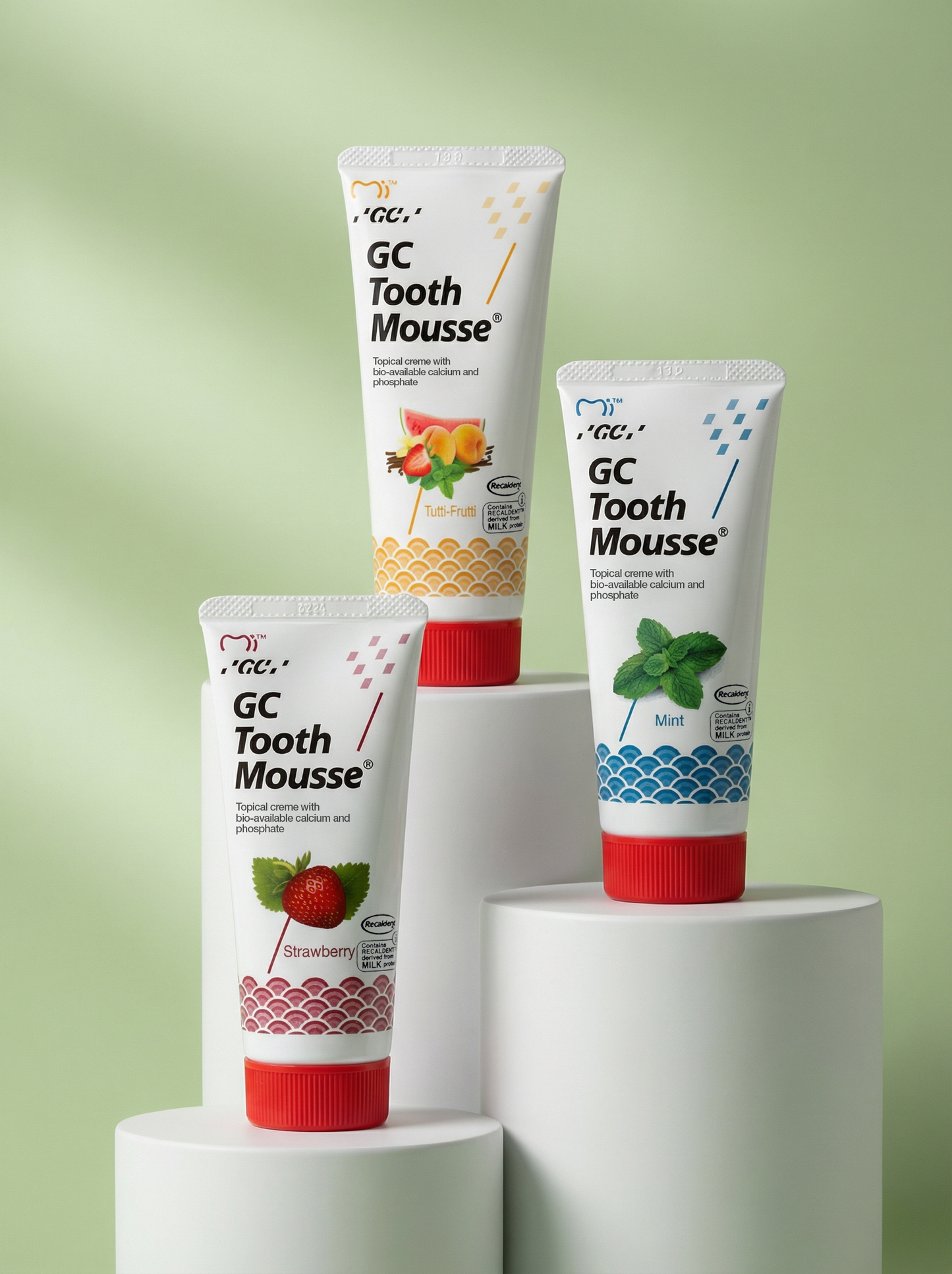 Set 3 pezzi Tooth Mousse - Menta, Fragola, Tutti Frutti