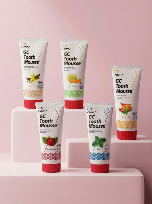 Set 5 pezzi Tooth Mousse - Menta, Fragola, Tutti Frutti, Melone e Vaniglia